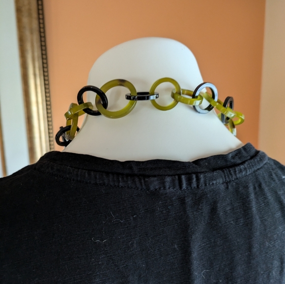 Horn Big Chain Statement Necklace Women's Fashion - Picture 4 of 6